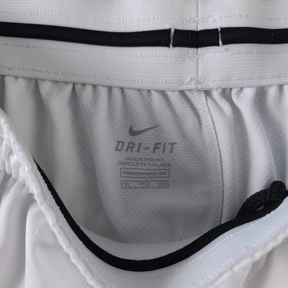 Nike Elite Basketball Shorts Mens XXL White Black Dri Fit Pull On Athletic 9